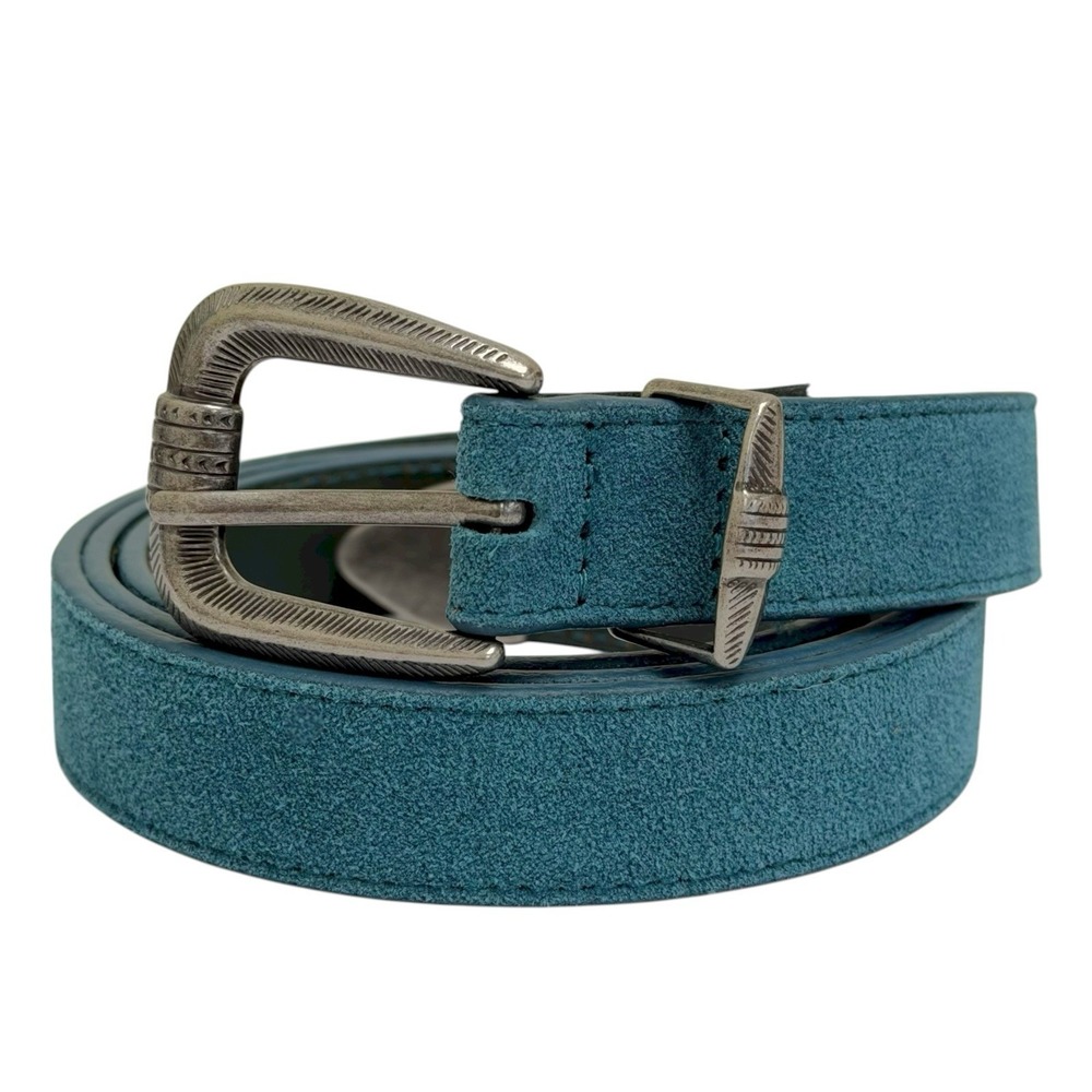 Lucky Brand Women's Size Large Genuine Leather‎ Blue Suede Western Belt NWT